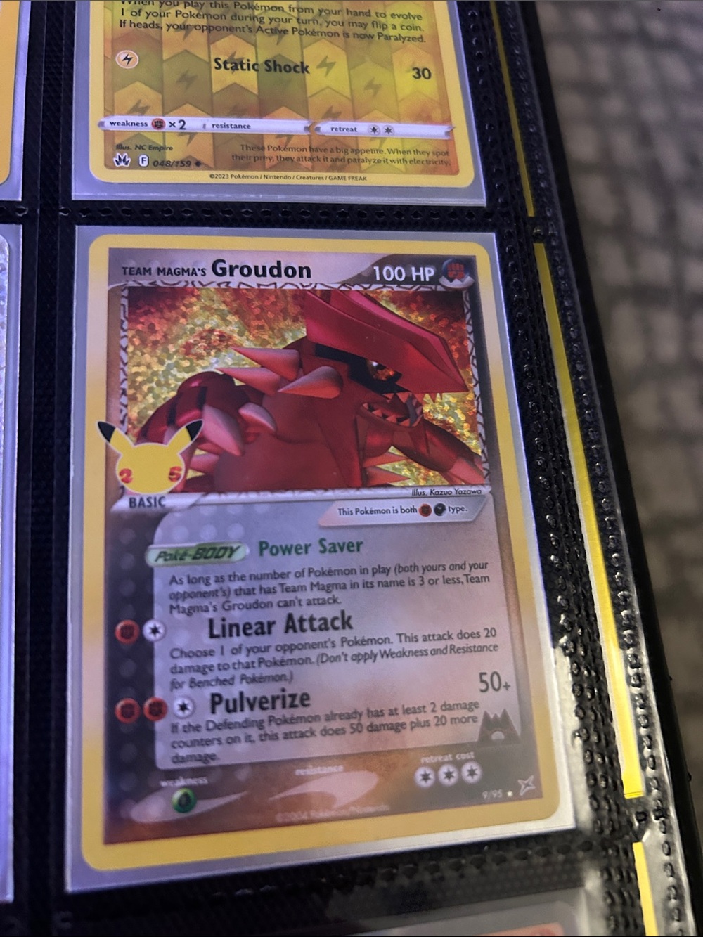 Pokemon Team Magma's Groudon Card - Red, Yellow